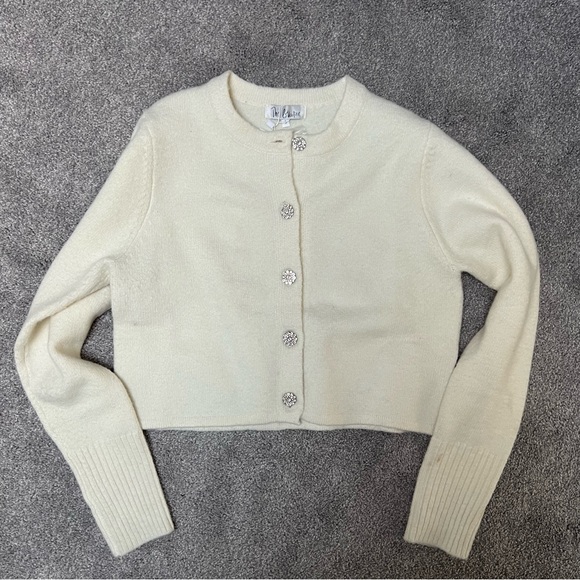 Brand New Junee The Collective Off white flower button Cardigan size Small - Picture 3 of 6